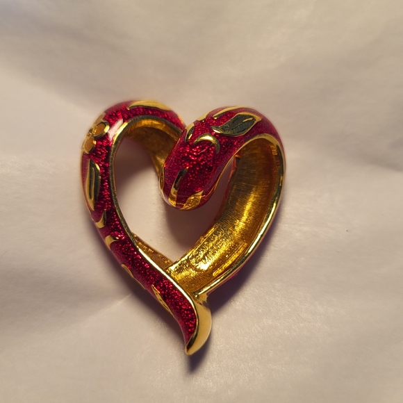 Nolan Miller Jewelry - Vintage Nolan Miller Heart Pendant Cloisonne